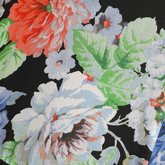 LULU’S Effortless Energy Black Floral Print Asymmetrical Maxi Dress - Picture 2 of 9